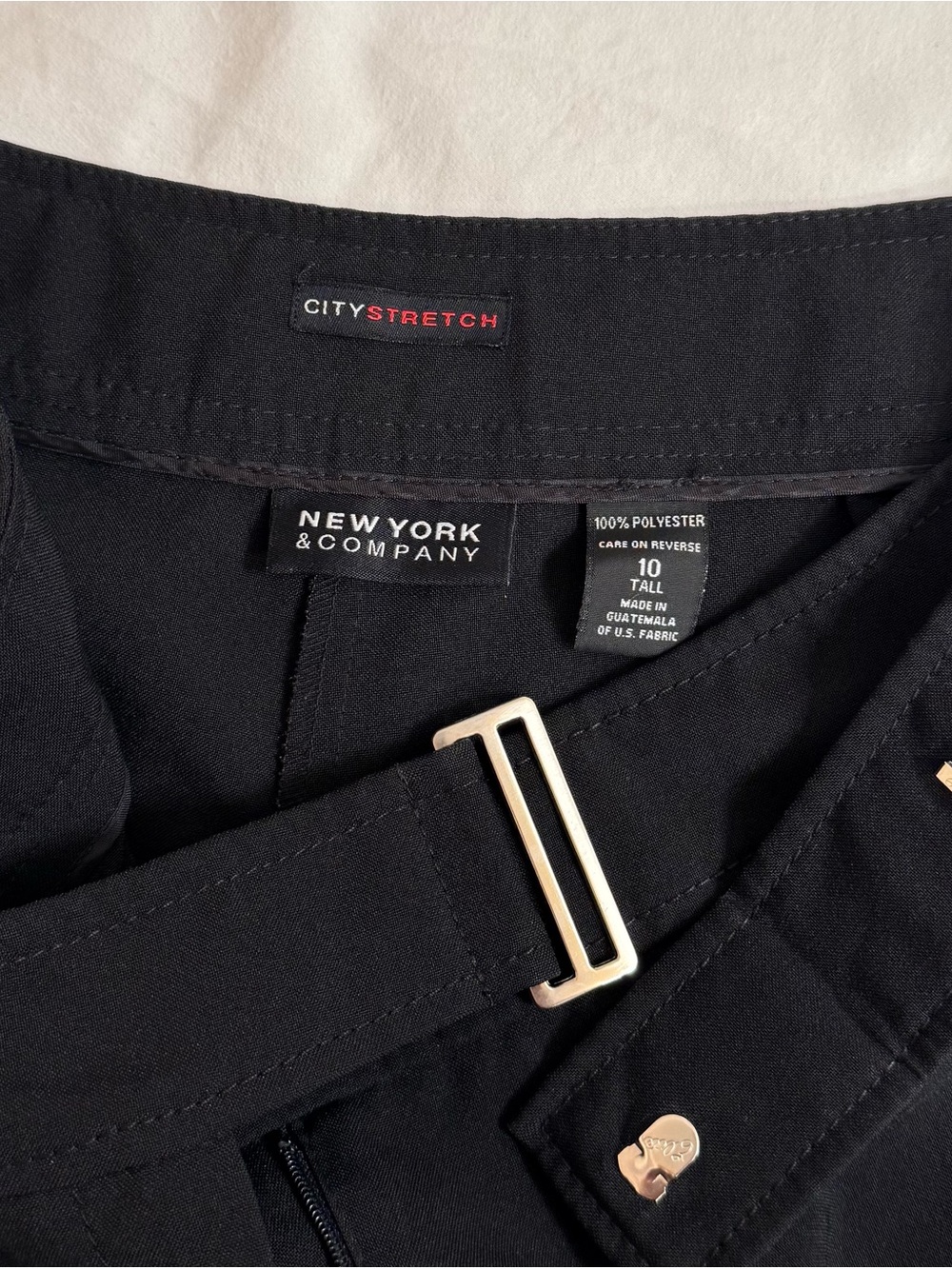 Y2K High Waist Black Belted Trousers - Picture 5 of 5